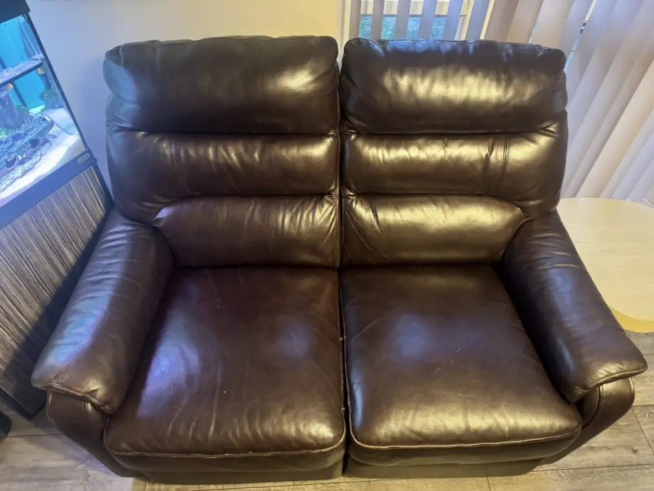 2 seater electric recliner leather sofa