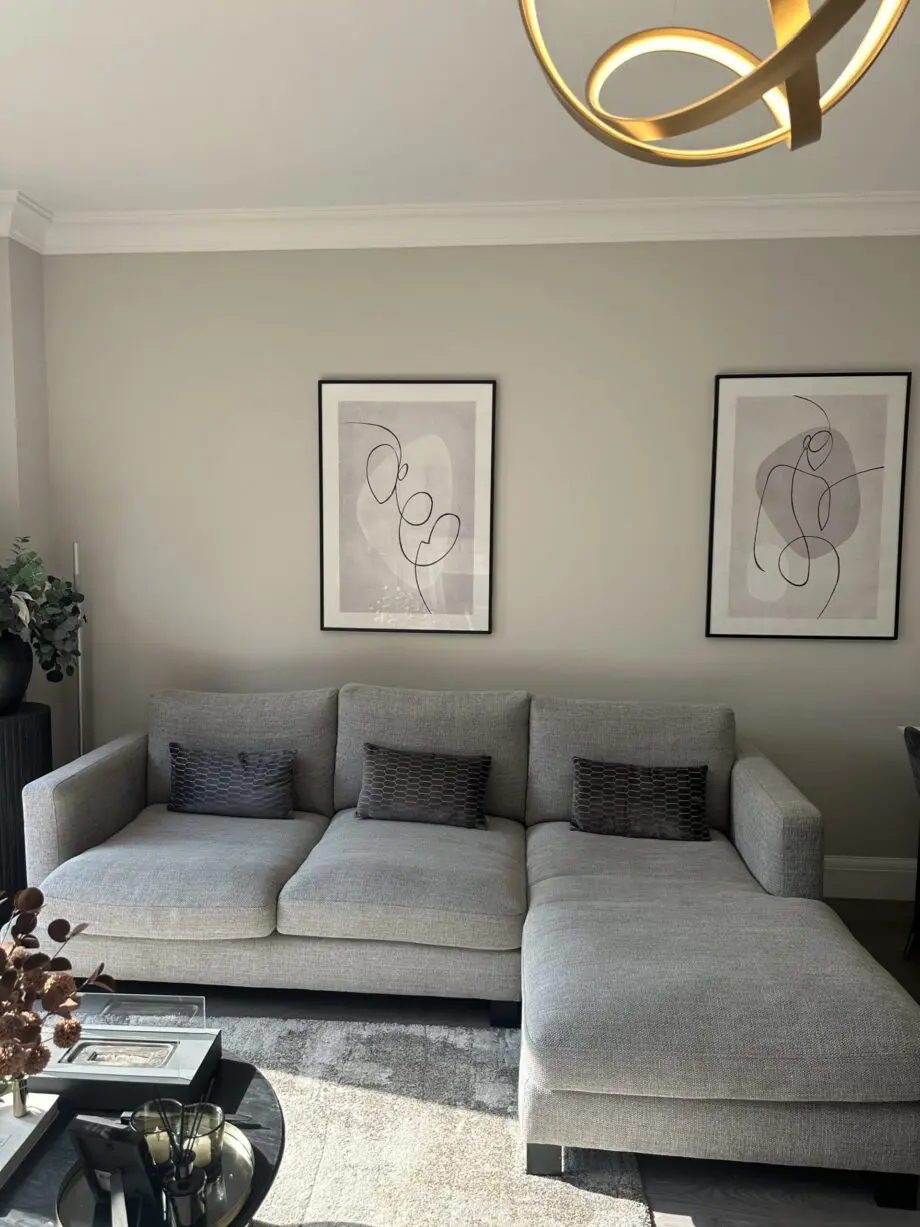 Dwell Grey Lugano Right Hand Facing 4 Seater Chaise End Sofa