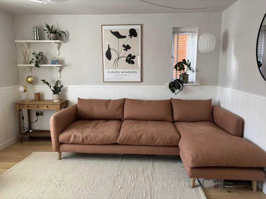 Loaf XL Squishmeister Right Hand Chaise Corner Sofa in Dried Rose