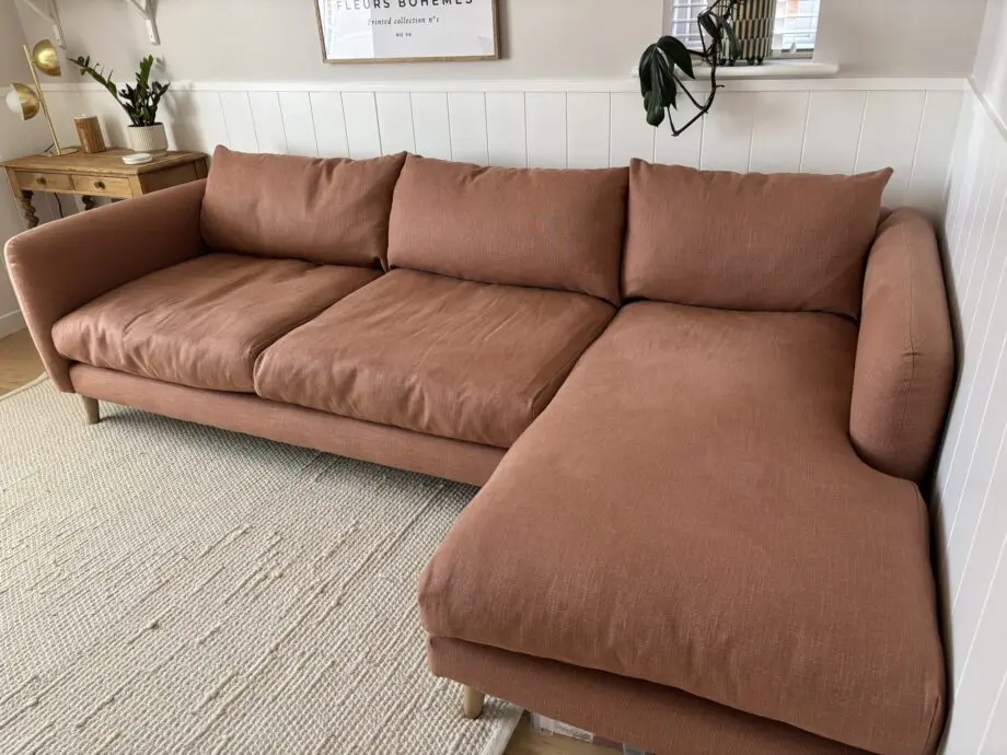 Loaf XL Squishmeister Right Hand Chaise Corner Sofa in Dried Rose