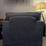 Powder Blue Suede Double and Single Sofa