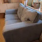 Powder Blue Suede Double and Single Sofa