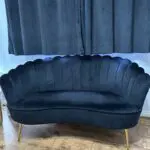 Mollis Plush Velvet Shell Chair & 3 Seater Sofa Set In Black × 1