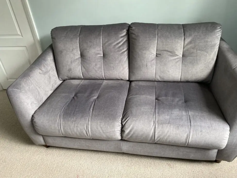 G Plan Vintage range + grey velvet + 2 seater sofa