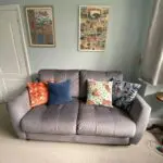 G Plan Vintage range + grey velvet + 2 seater sofa