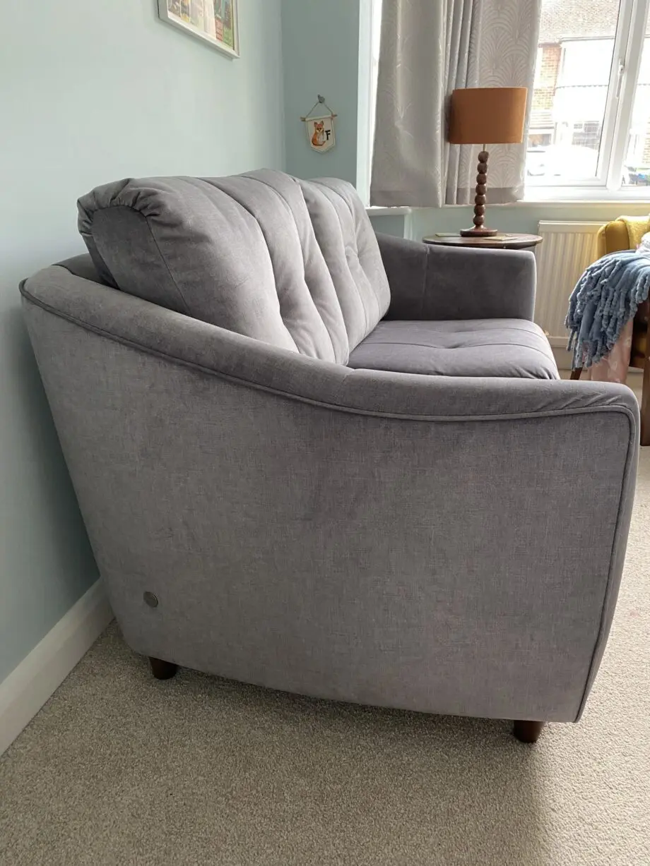 G Plan Vintage range + grey velvet + 2 seater sofa