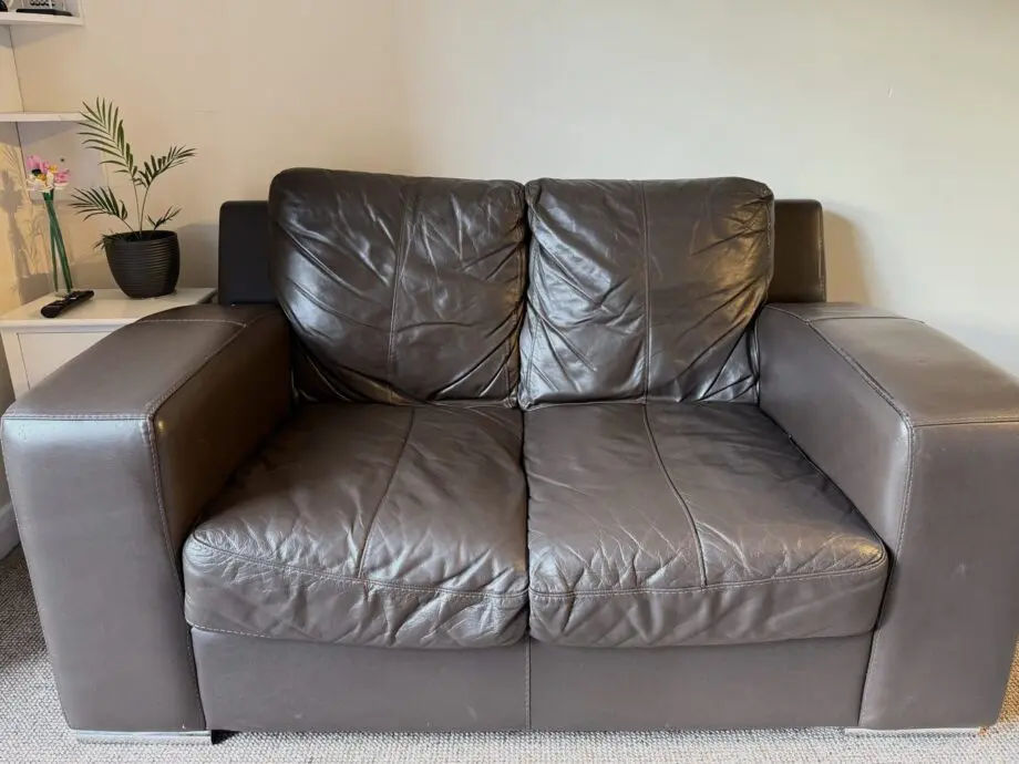 Brown Leather 2 Seater
