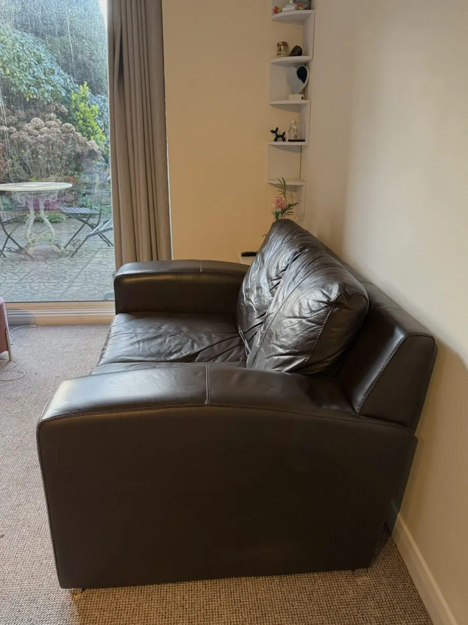 Brown Leather 2 Seater