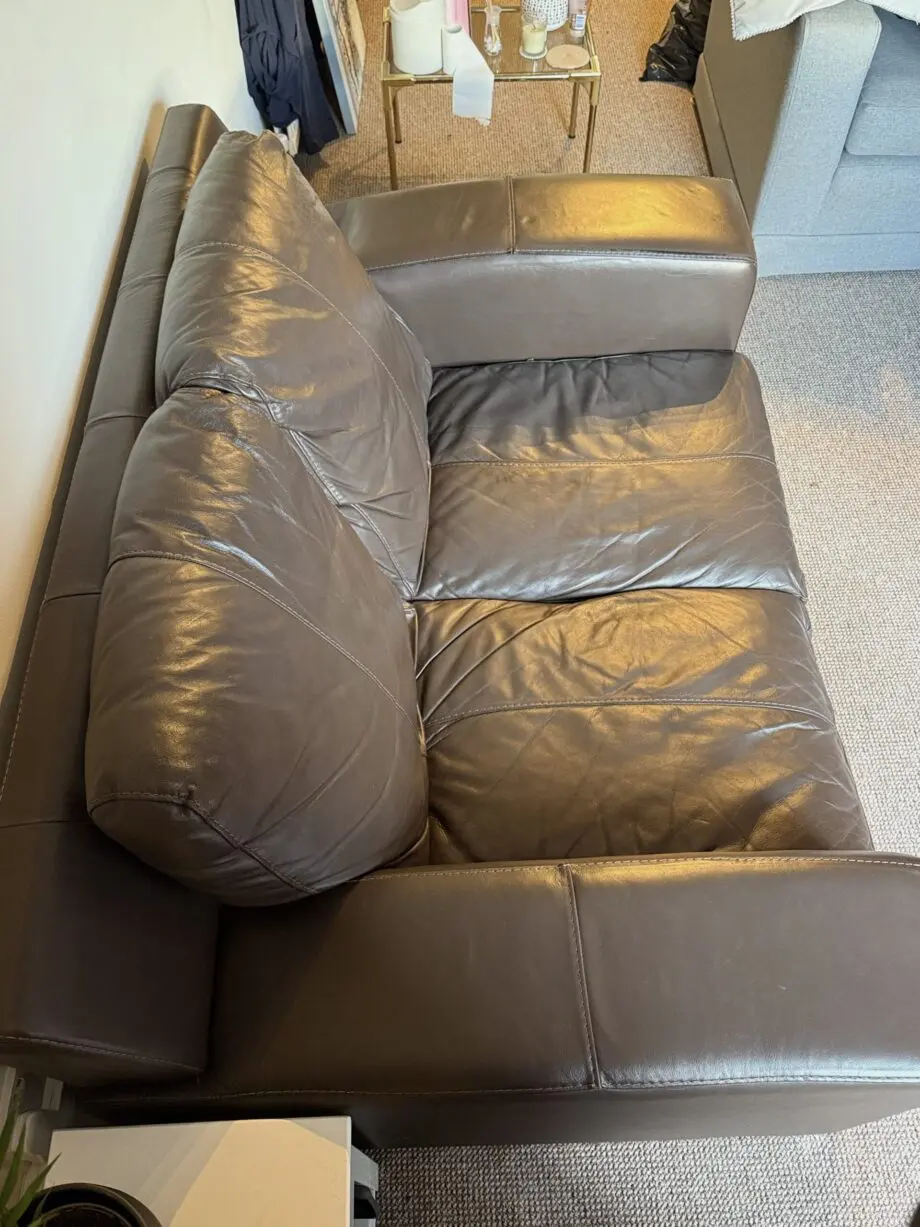 Brown Leather 2 Seater
