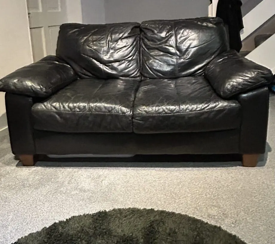 DFS 2 seater leather sofa