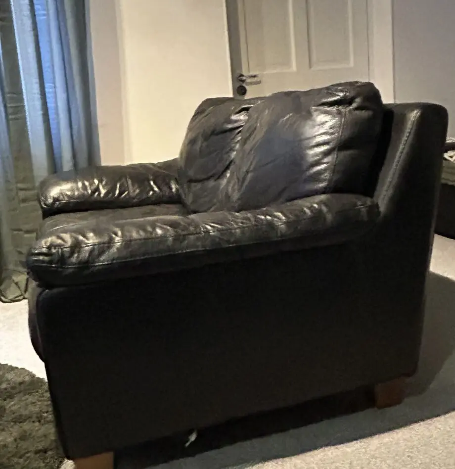 DFS 2 seater leather sofa