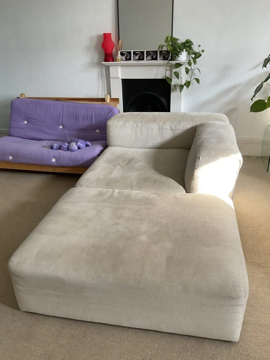 MADE Livienne Chaise End Corner Sofa, Buttermilk Weave