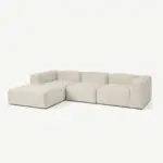 MADE Livienne Chaise End Corner Sofa, Buttermilk Weave