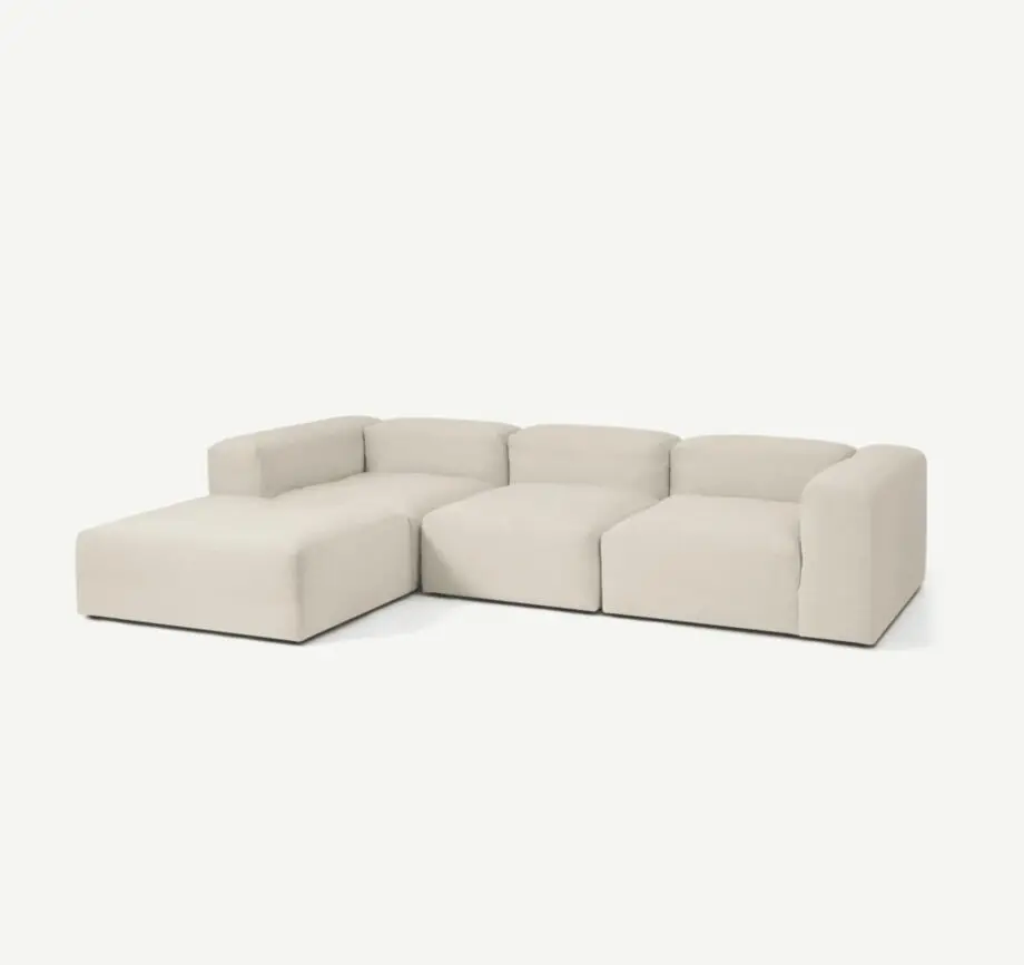 MADE Livienne Chaise End Corner Sofa, Buttermilk Weave