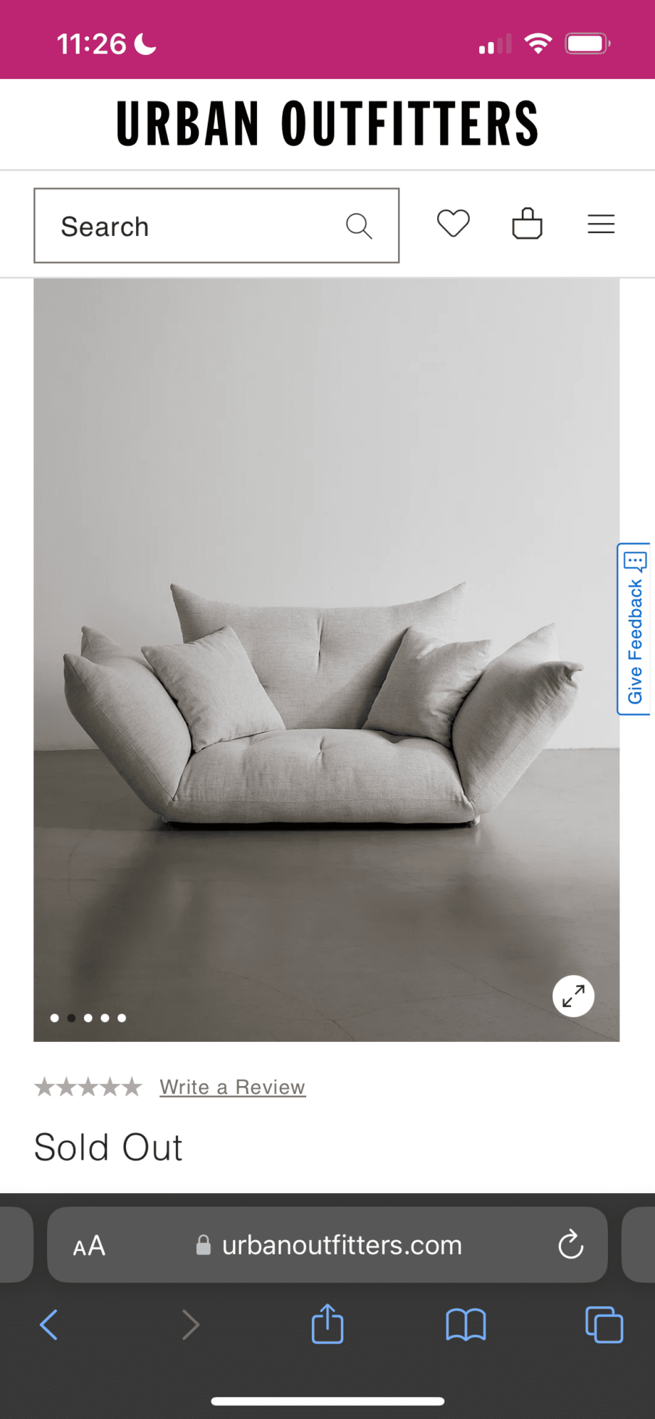 Urban Outfitters- Convertible floor chair / sofa