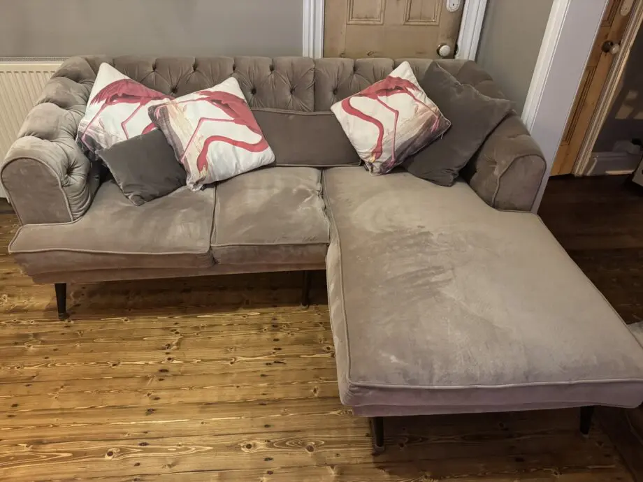 Chesterfield velvet corner sofa