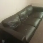 Dark brown 3 seater leather sofa