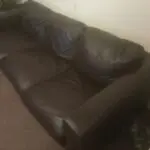 Dark brown 3 seater leather sofa