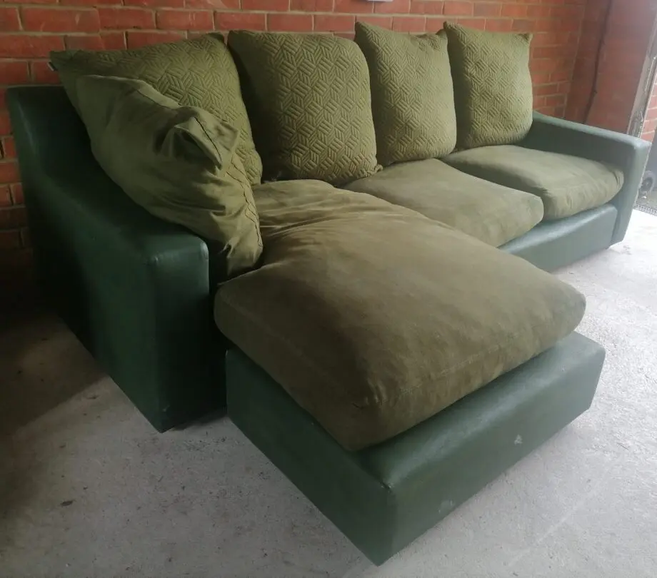 Green fabric Corner Sofa