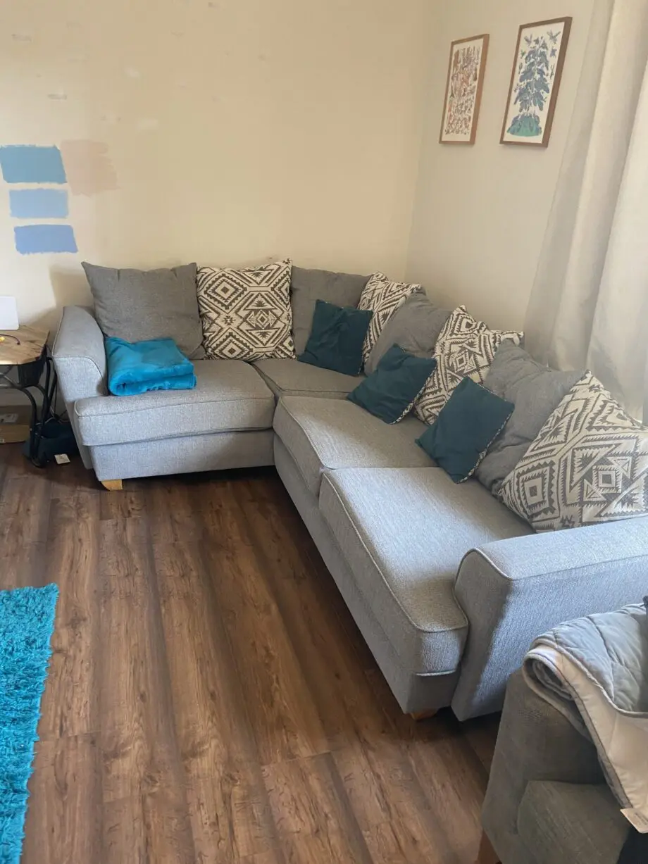 Grey corner sofa from DFS (Freya)