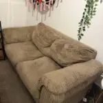 Beige/Brown two seater sofa