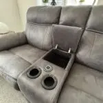 DFS Dark Brown 3 & 2 seater recliner sofas with footstool