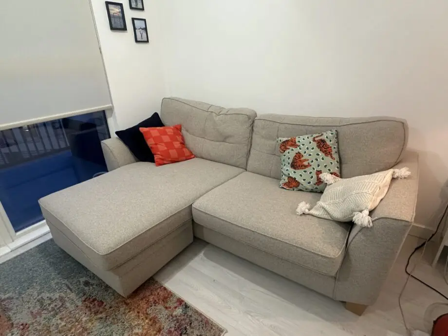 DFS Corner Sofa + beige/pink tone + 2 seats