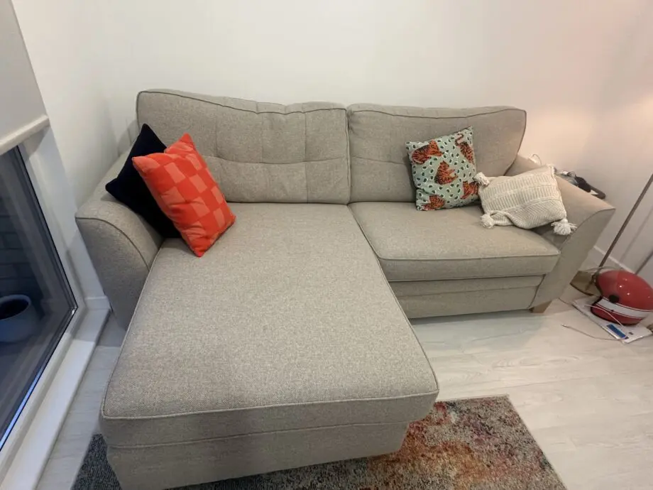 DFS Corner Sofa + beige/pink tone + 2 seats