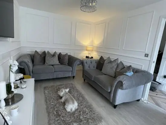 Next Gosford x2 two seater sofa with added feather cushions