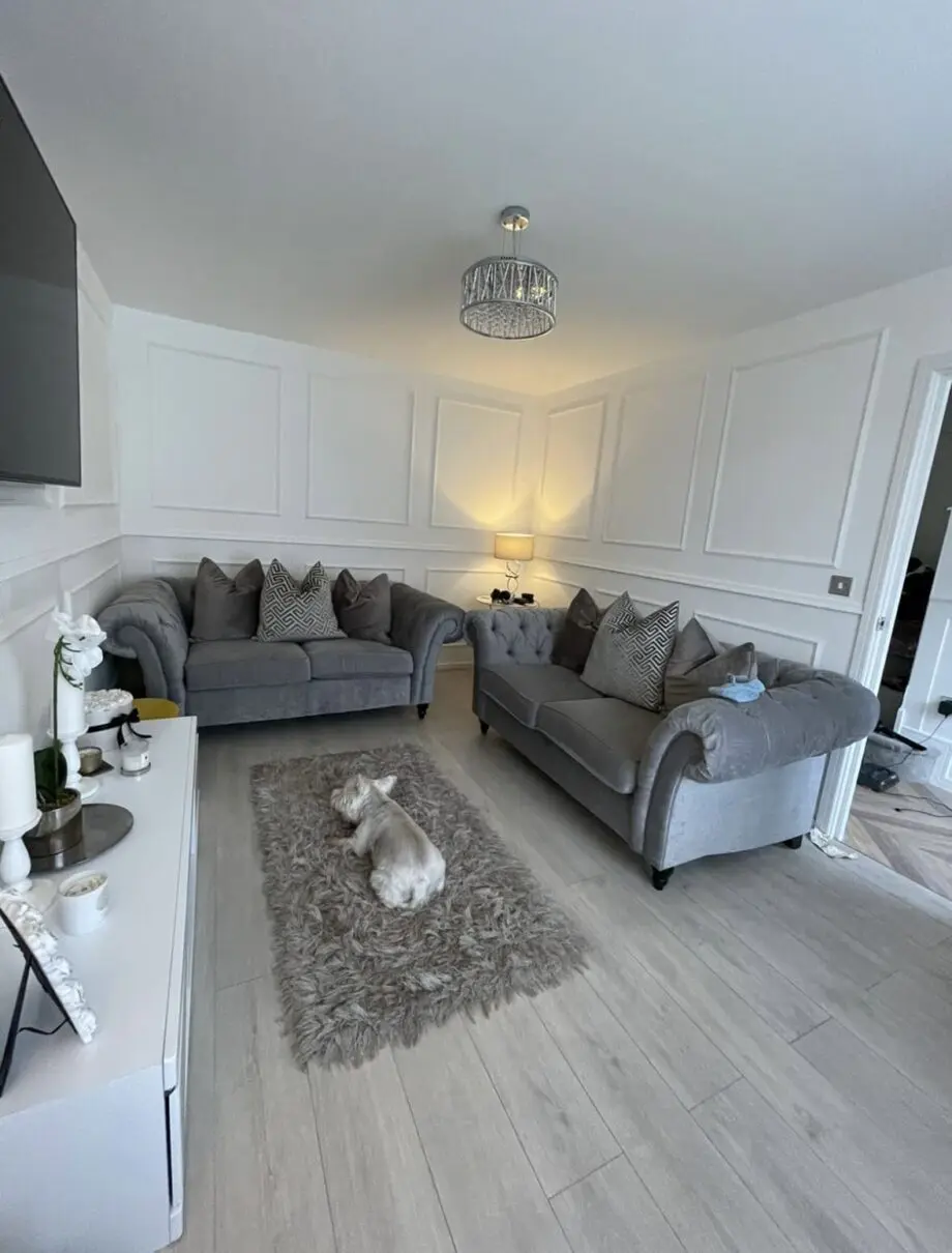 Next Gosford x2 two seater sofa with added feather cushions