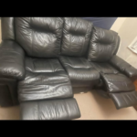 DFS 2 recliner leather sofa