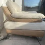 DFS Leather Cream Arm Chair