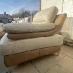 DFS Leather Cream Arm Chair