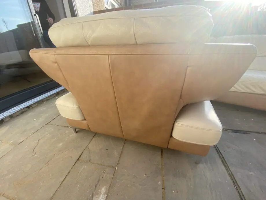 DFS Leather Cream Arm Chair