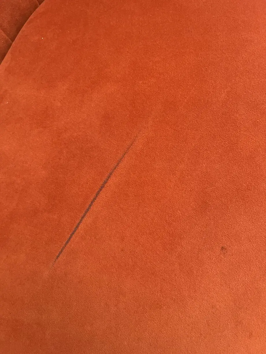 Burnt Orange Curved Sofa