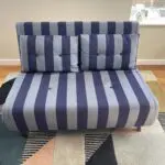 Made Regular Haru 2 Seater Sofa Bed in Eclipse Blue Wide Stripe