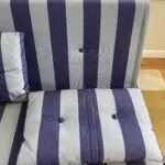 Made Regular Haru 2 Seater Sofa Bed in Eclipse Blue Wide Stripe