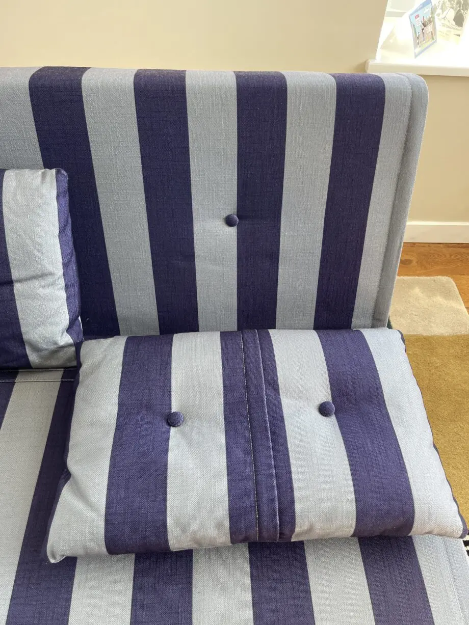 Made Regular Haru 2 Seater Sofa Bed in Eclipse Blue Wide Stripe