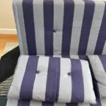 Made Regular Haru 2 Seater Sofa Bed in Eclipse Blue Wide Stripe