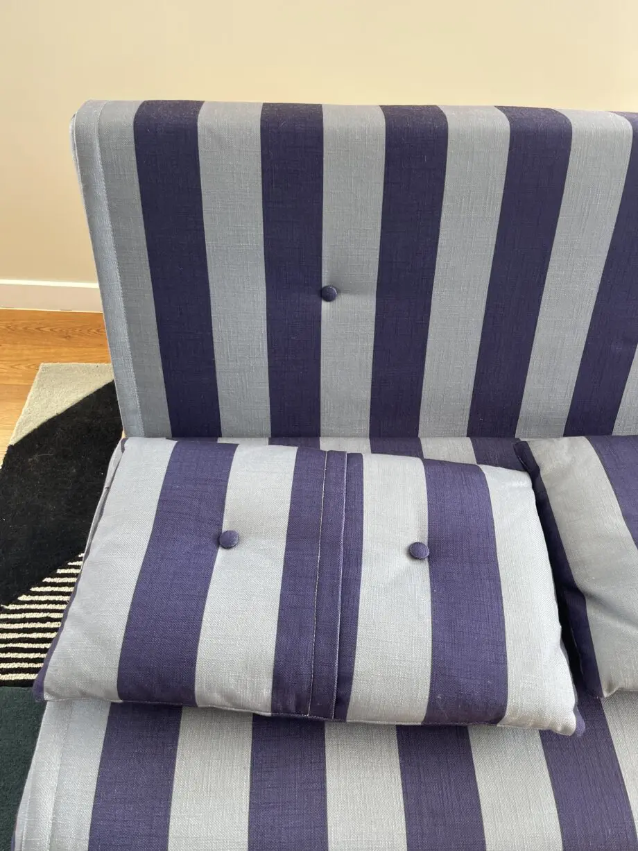 Made Regular Haru 2 Seater Sofa Bed in Eclipse Blue Wide Stripe