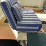 Made Regular Haru 2 Seater Sofa Bed in Eclipse Blue Wide Stripe