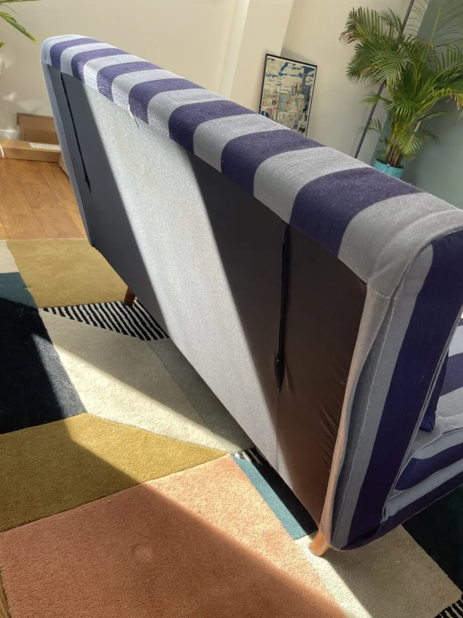 Made Regular Haru 2 Seater Sofa Bed in Eclipse Blue Wide Stripe