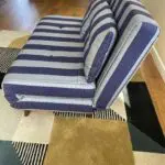 Made Regular Haru 2 Seater Sofa Bed in Eclipse Blue Wide Stripe
