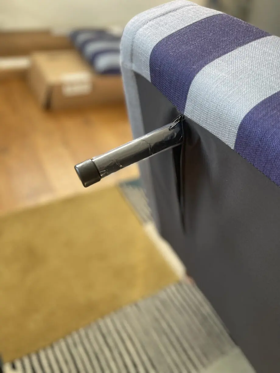 Made Regular Haru 2 Seater Sofa Bed in Eclipse Blue Wide Stripe