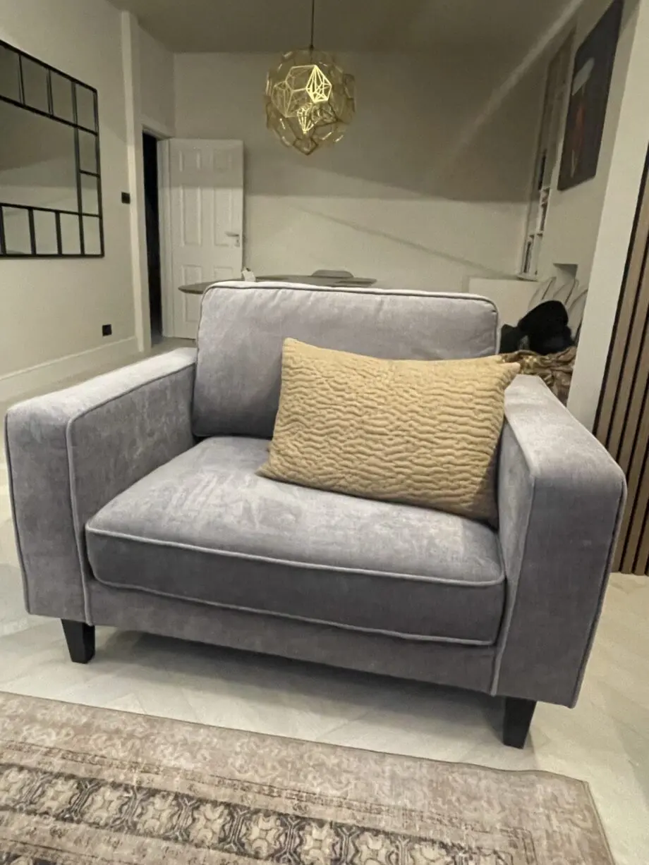 Grey Dusk sofa, loveseat and ottoman set