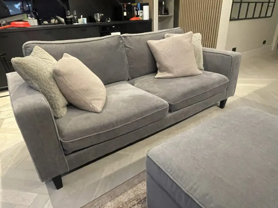 Grey Dusk sofa, loveseat and ottoman set