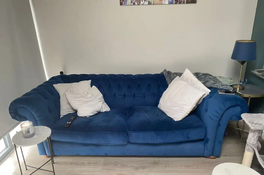 Royal blue sofa