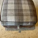 DFS brown 2 seater Pillow Back sofa with footstool