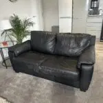 Black faux fur sofa