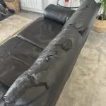 Black faux fur sofa